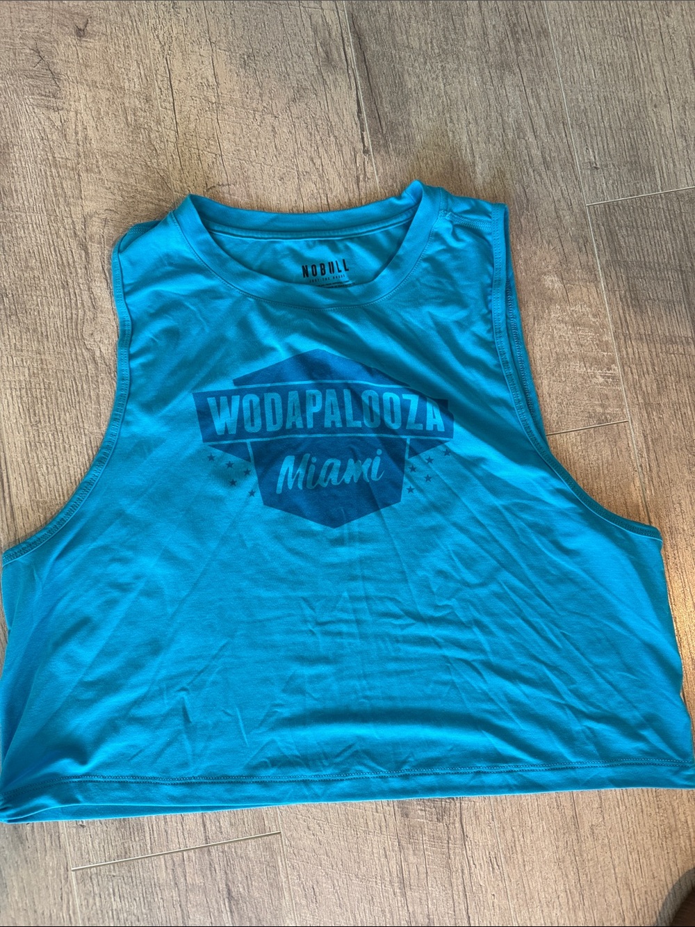 NOBULL Teal Blue Wodapalooza Miami Crop Tank